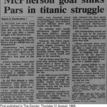 The Courier Report 31/08/1995 (HeartofMidlothian(a))