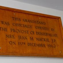 Main Stand Opening Plaque