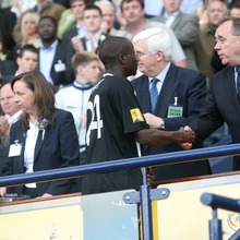 Sol Bamba shaking hands with Alex Salmond, Scottish Cup Final, 2007